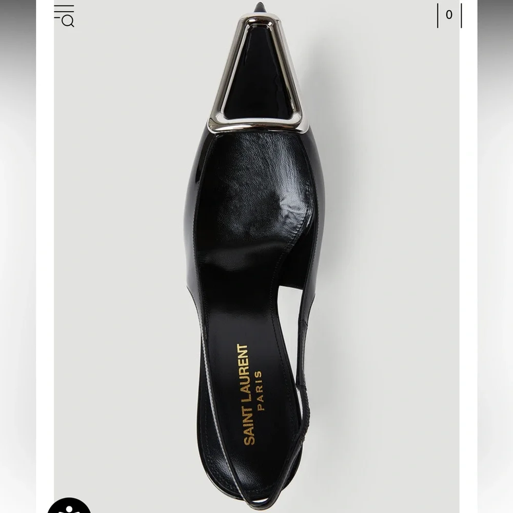 NWOT Saint Laurent Avenue Slingback Heels - Picture 4 of 9